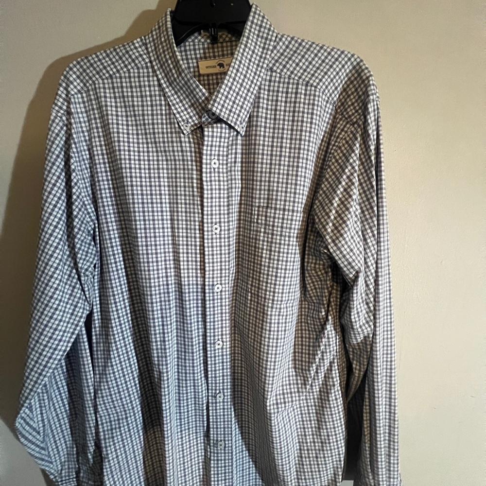Classic Blue Checkered Button-Down Shirt